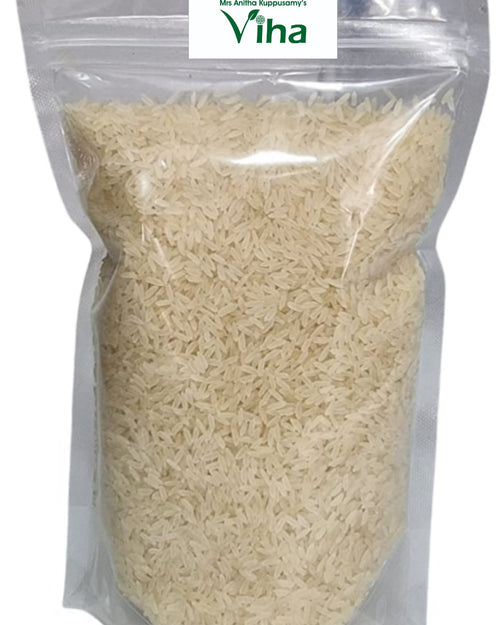 Sorna Masoori Rice in a transparent pouch