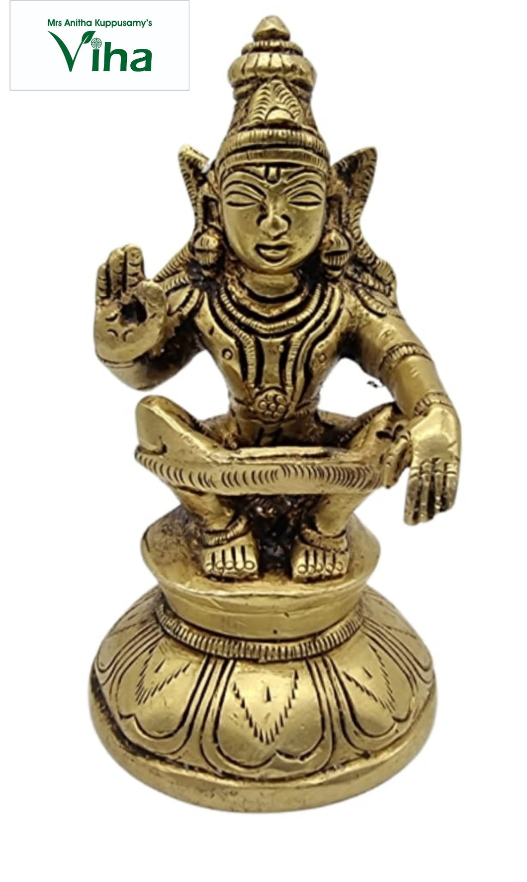 Swamy Ayyappan Statue Brass 4.5