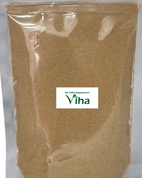 Homemade Pirandai Idli Powder | Adamant Creeper Idli Powder, in a tall clear plastic pouch