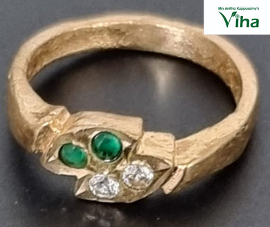 Impon Ring | Impon Green White Stone Ring
