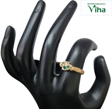 Impon Ring | Impon Green White Stone Ring