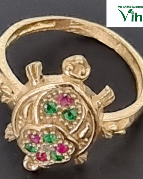Impon Ring with ornate turtle-shaped top