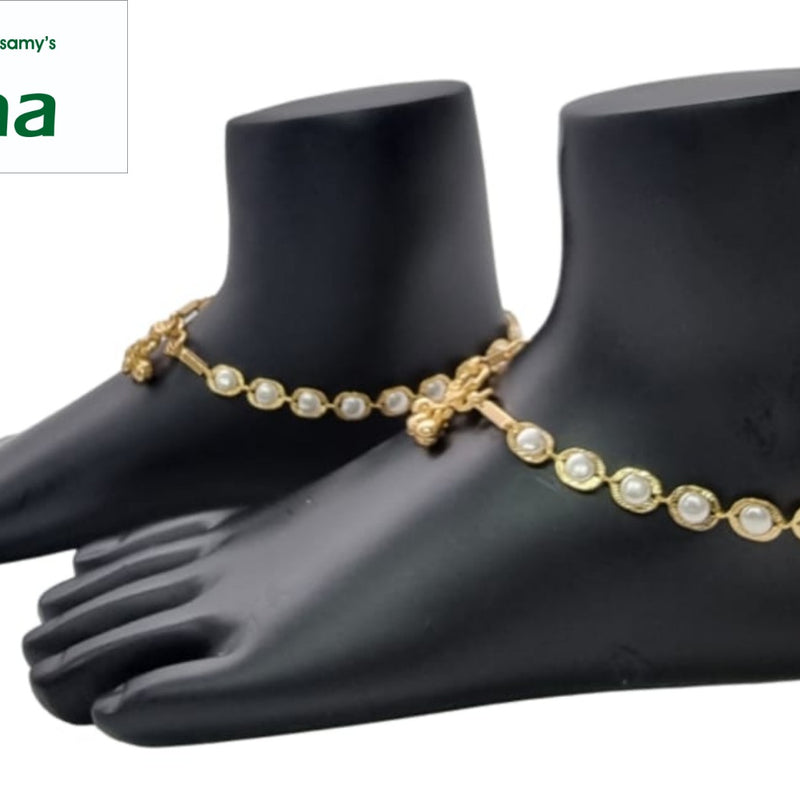 Impon, chain anklets displayed on mannequin feet