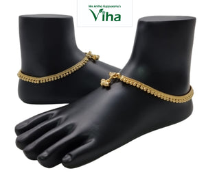 ﻿Aimpon Anklets,Payal (Kolusu) Small Size for 12 year Girls | Impon Anklets | Panchaloha Anklets (Kolusu) | Five Metals Anklets