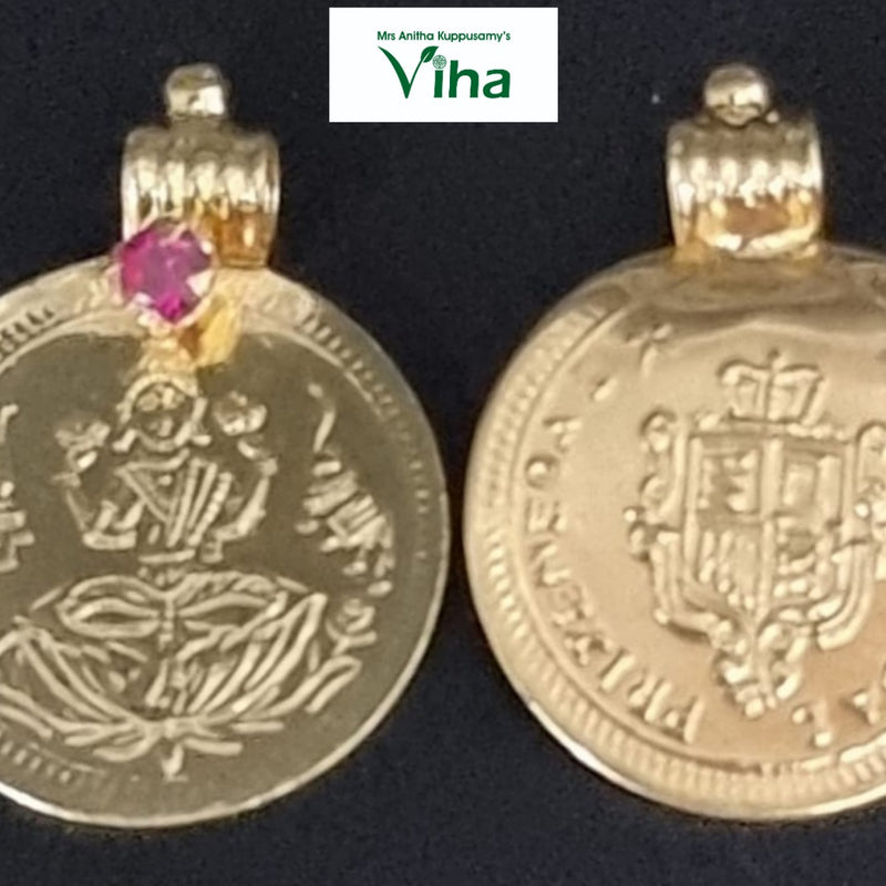 Impon Mahalakshmi Coin for Thali (Mangalsutra) with a seated figure motif