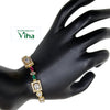 Impon bracelet with geometric links and large rectangular stones