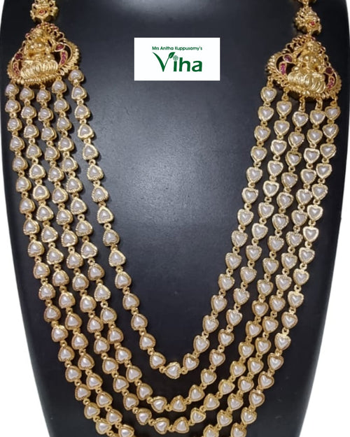 Aimpon Haram Set with multi-layered draped necklace and white insets