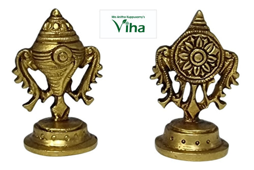 Perumal Sangu Chakaram (Brass pack of two)
