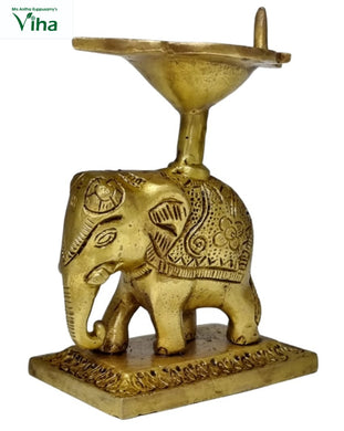 Elephant Lamp Brass | Vilakku