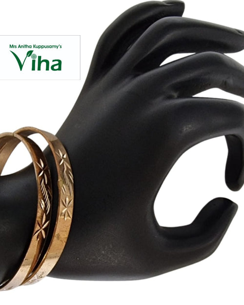 Impon Bangles with engraved star and leaf patterns