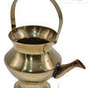 Kamandalam For Pooja Brass, a gold-toned metal vessel with a rounded body, a pedestal base, a spout, an open top rim, and a high arched handle