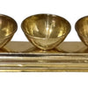 Triple Kumkuma Bowl Set, brass tray with three round bowls