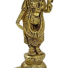 Andal Statue Brass, a gold-toned metallic figurine standing on a tiered square base holding a small bird