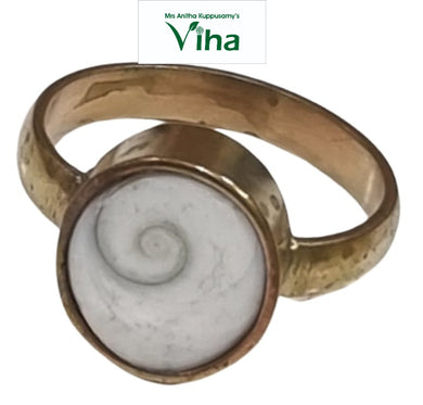 Gomati Chakra Ring Brass | Size - 16 ( Unisex)