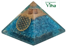 Blue Aquamarine Orgone Pyramid with EMF Protection