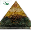 Citrine and Green Aventurine Crystal Pyramid with stone chip layers