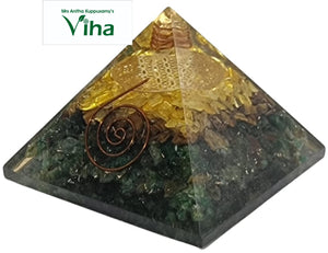 Citrine & Green Aventurine Crystal Pyramid