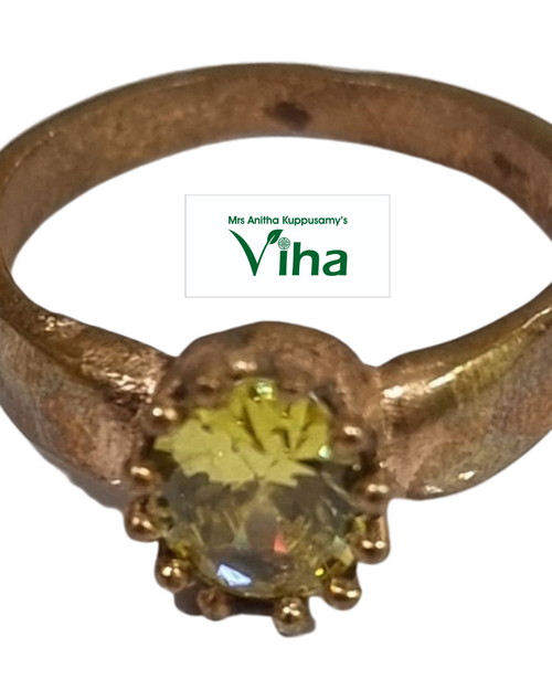 Impon Yellow Colour Stone Ring with a central faceted stone