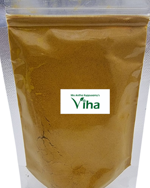 Cooking Turmeric Powder in a transparent plastic pouch
