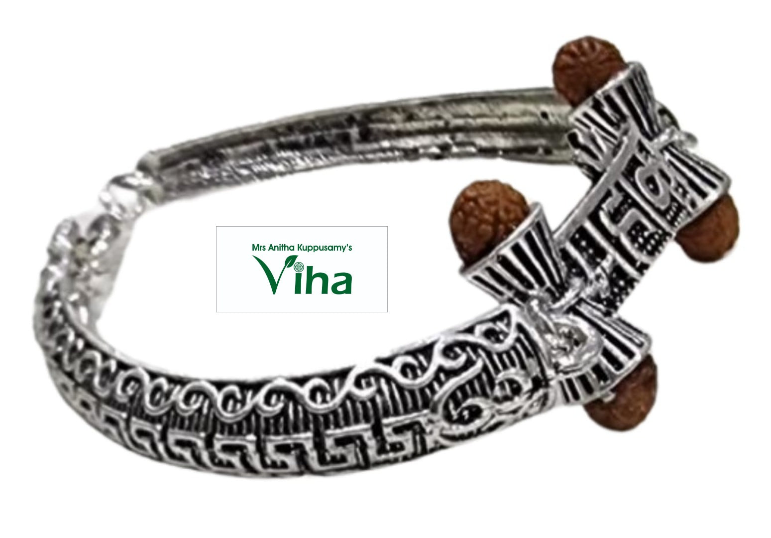 Buy Mautik Sadiwala Silver Mahakal Premium Leather Vintage Ethnic Kada  Bracelet at Amazon.in