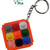 Navagraha Pyramid Key Chain, square base with smaller pyramids on a ring