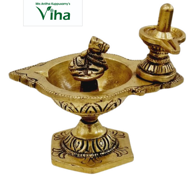 Lingam Nandhi Lamp Brass | Pradosha Vilakku