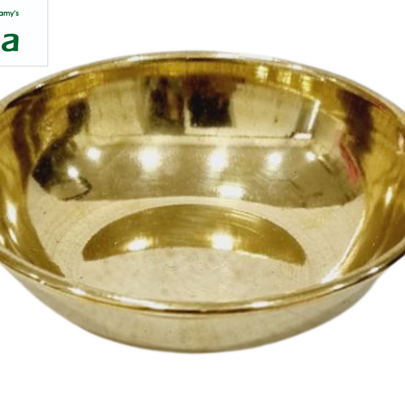 Brass Bowl with curved sloping sides and flattened base