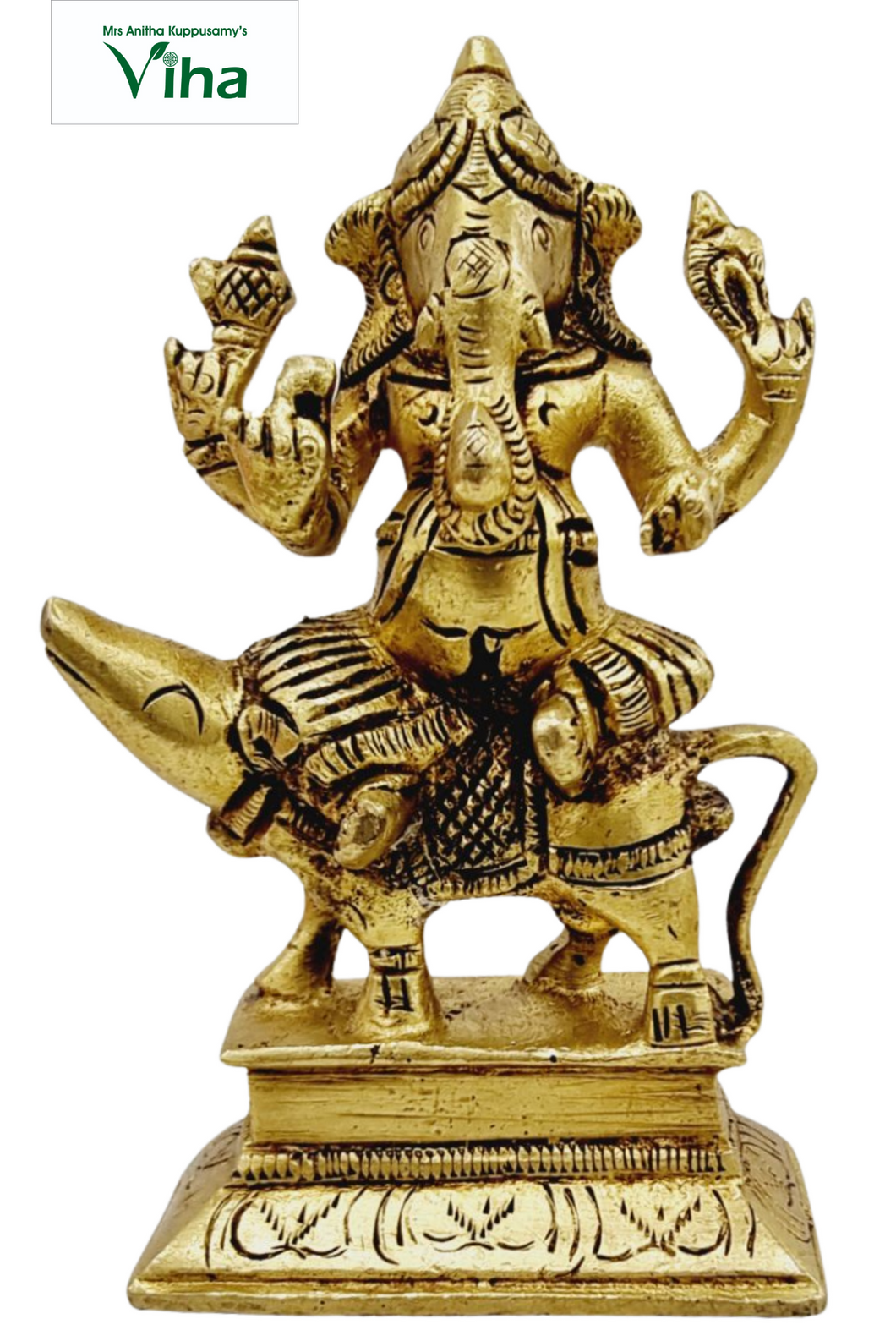 Rat Ganesha Statue Brass