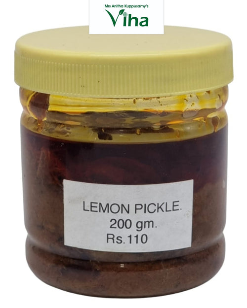 Homemade Lemon Pickle, in a glass jar with a lid