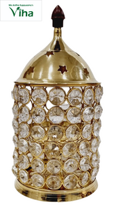 Crystal Lamp Brass - 8"inches