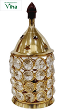 Crystal Lamp Brass - 6"inches