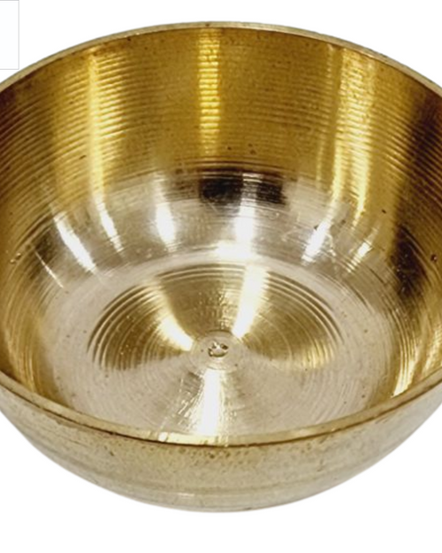 Brass Bowl Mini, a small golden brass bowl with a ridged interior