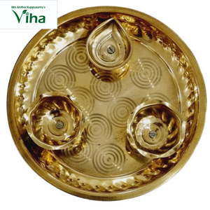 Pooja Arthi Plate Brass Medium Size