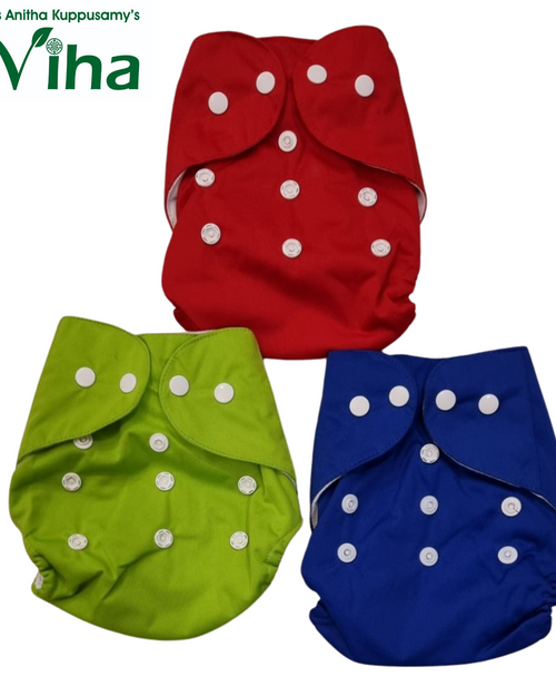 Cloth Diaper for Babies (3 Months to 3 Years) with snap fasteners and elasticized leg openings