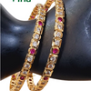 Impon Bangles | Size - 2.4 with embedded white and pink stones