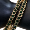 Impon Bangles with green stones and ridged texture