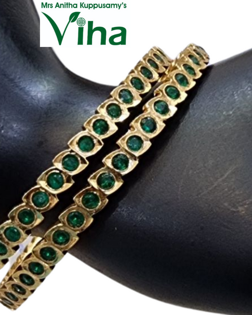 Impon Bangles, set with stones