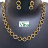 Impon Necklace with circular links and matching earrings