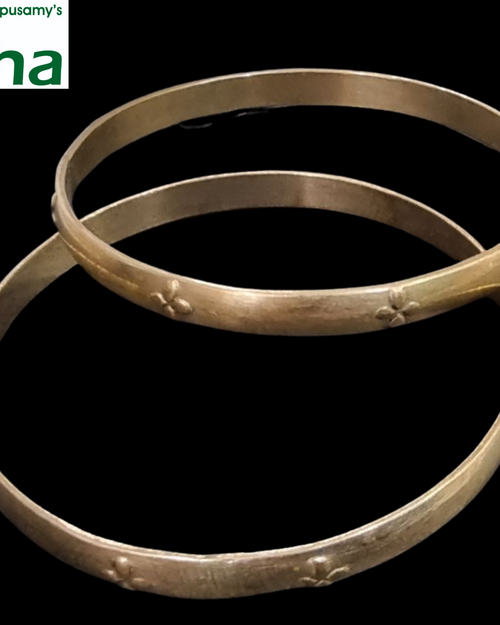 Impon Baby Bangles, raised flower motifs and engraved pattern