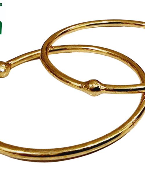 Impon Bangles, two smooth gold-toned round bangles with one small bead each, overlapping diagonally on a white background