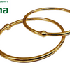 Impon Bangles, two smooth gold-toned round bangles with one small bead each, overlapping diagonally on a white background