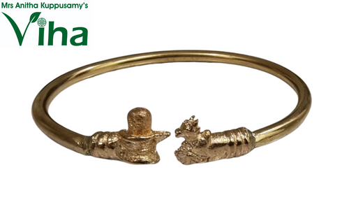 Impon Nandhi Shivling Size - 3.0 Unisex Open Type, Free Size Bracelet