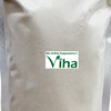 Natural Garlic Powder, a white powder is contained within a clear, vertically rectangular plastic pouch featuring creases throughout its surface