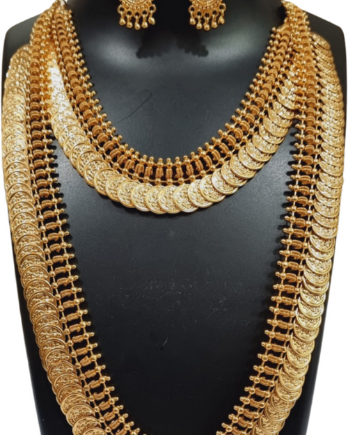 Impon Lakshmi Malai with coin strands and dangling beads