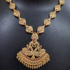 Impon Necklace with leaf-shaped links and two birds pendant