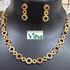 Impon Necklace Set with circular linked motifs and matching earrings