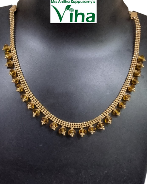 Impon Necklace with multi-strand chain and faceted bead charms