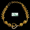 Impon Bracelet, a gold-toned chevron-link bracelet with a heart-shaped stone clasp