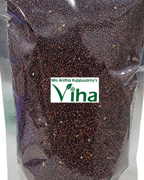 Ragi | Finger Millet, in a tall transparent plastic pouch