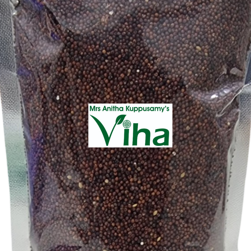 Ragi | Finger Millet, in a tall transparent plastic pouch